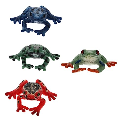 KONTONTY 4 Stück Frosch-Modell Mikrolandschaftsfiguren Lernspielzeug tierisches Mini-Modell Froschmodell bürodeko büro deko Kinderspielzeug Modelle Lehrstütze gefälschte Figur Plastik von KONTONTY