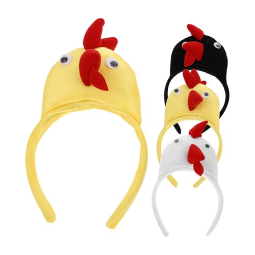 KONTONTY 4 Stück Halloween-tier-stirnbänder Hahn-stirnband Hühnerstirnbänder Halloween-huhn- Hähnchen-cosplay-hut Hähnchen-party-dekorationen Hahnzubehör Kostüme Für Hühner Hähne Stoff von KONTONTY