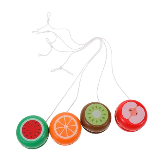 KONTONTY 4 Stück Holz-yo-yos für Reaktionsschnelle Anfänger-spielbälle aus Holz mit Niedlichen Obstmotiven Lernspielzeug Hand-Auge-koordination als Partygeschenk und Kindergartenpreis KONTONTY 4 Stück Holz-yo-yos für Reaktionsschnelle Anfänger-spielbälle aus Holz mit Niedlichen Obstmotiven Lernspielzeug Hand-Auge-koordination als Partygeschenk und Kindergartenpreis von KONTONTY
