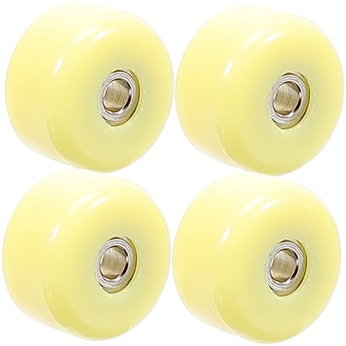 KONTONTY 4 Stück Kleine Walze Reparieren Griff Zappelring Fingerroller-Modell Zappelstift Finger-Skateboard Deckräder Fingerrollschuhe Räder Für Rollschuhe Roboter Plastik Yellow von KONTONTY