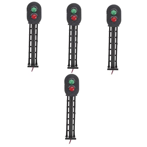 KONTONTY 4 Stück Modelleisenbahn Lichter Spielzeugmodelle Pädagogisches Verkehrsmodell Sandtischmodell Pädagogisches Ampelmodell Simuliertes Ampellicht Verkehrsstopplichtmodell von KONTONTY