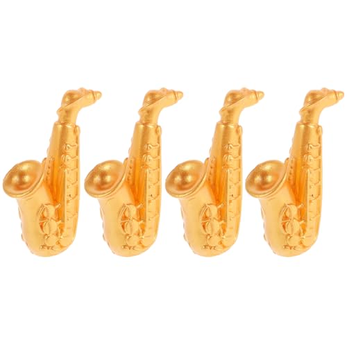 KONTONTY 4 Stück Praktische Miniatur-Saxophon-verzierung Miniatur-Saxophon- Kleines Simuliertes Saxophon Mini-hausaccessoire Miniatursachen Hausdekoration Golden Harz von KONTONTY