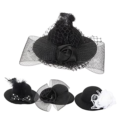 KONTONTY 4 Stück Puppen Ankleidehüte Kleine Hüte Für Frauen Mini Tee Party Hüte DIY Tee Party Hüte Herren Accessoires Tee Party Hüte Für Hauben Tee Party Hüte Für Kleine Mini Mützen von KONTONTY