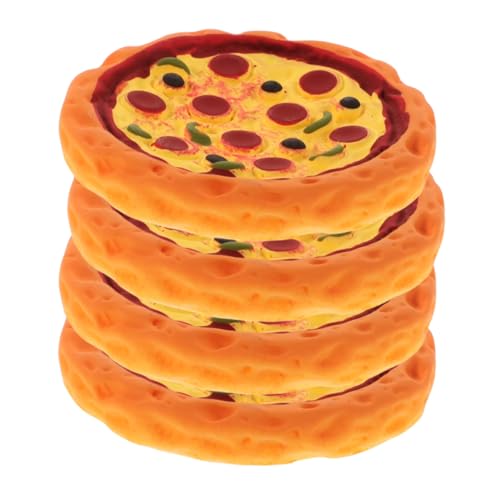 KONTONTY Winzige Realistische Miniatur-Pizza-Modelle 4 Stück Gefälschte Pizza Foto-Requisite Für Puppenhaus Und Ladendekoration von KONTONTY