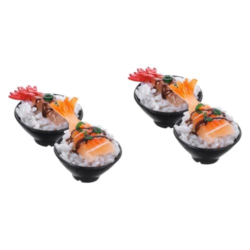 KONTONTY 4 Stück Simulierter Sushi-Reis Faux-Fleisch-Modell Gefälschtes Gekochtes Fleisch Tischdekoration Fleisch Lebensmittelmodell Spielzeug Simulation Japanisches Essen Spielen PVC von KONTONTY