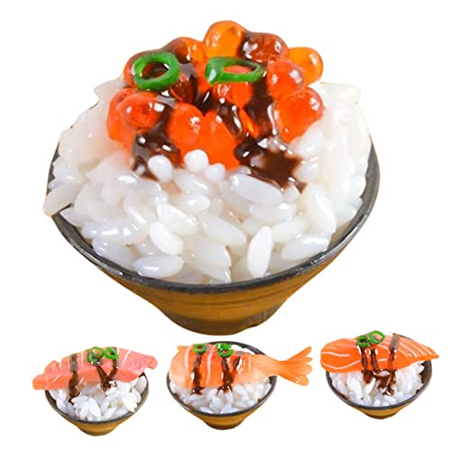 KONTONTY 4 Stücke Sushi Reis Gefälschte Lebensmittel Modell Pretend Lebensmittel Spielzeug Für Jungen Und Mädchen Realistische Aussehen Für Küche Shop von KONTONTY