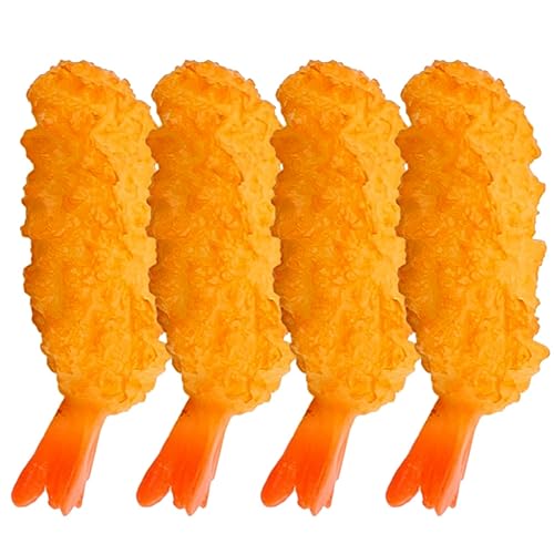 KONTONTY 4 Stück Simuliertes Tempura Falsches Fleisch Gefälschte Lebensmittel Realistisch Gefälschte Garnelen Gefälschtes Tempura-Modell Simuliertes Fleisch Simuliertes Display-Essen PVC von KONTONTY