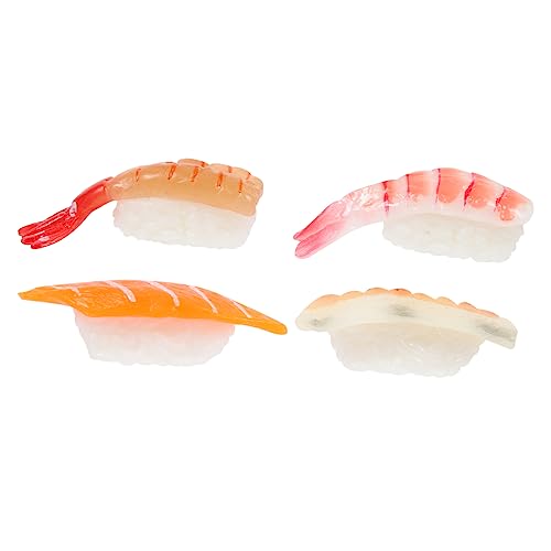 KONTONTY 4 Stück Sushi-Simulation Faux-Sushi-Modell Sushi-Miniaturfiguren Sushi-Model Sushi Sushi zubehör Sushi-Imitation verschleißfestes Sushi-Modell Faux-Food- PVC von KONTONTY