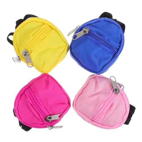KONTONTY 4 Stück Teiliges Mini Rucksack für Puppen mit Reißverschluss Weiche Hautfreundliche Miniatur-Schulranzen für Puppenzubehör Tragbar und Stilvoll für Puppenhaus-Dekoration und KONTONTY 4 Stück Teiliges Mini Rucksack für Puppen mit Reißverschluss Weiche Hautfreundliche Miniatur-Schulranzen für Puppenzubehör Tragbar und Stilvoll für Puppenhaus-Dekoration und von KONTONTY