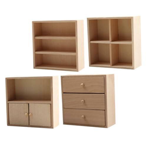 KONTONTY 4 Stück Teiliges Miniatur DIY zum Zusammenbauen Realistische Puppenhausküche Solide Holzkommode Vielseitige Dekoration für Puppenhaus Schlafzimmer und Modellbau KONTONTY 4 Stück Teiliges Miniatur DIY zum Zusammenbauen Realistische Puppenhausküche Solide Holzkommode Vielseitige Dekoration für Puppenhaus Schlafzimmer und Modellbau von KONTONTY