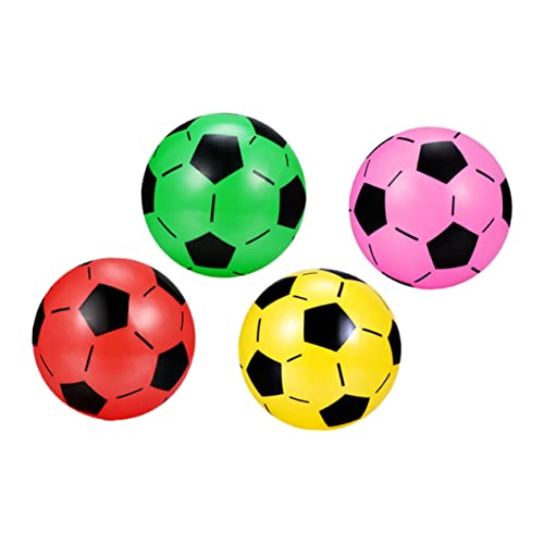 KONTONTY 4 Stück aufblasbarer Ball Spielplatzball Fußball Sport-Poolbälle aufblasbarer Wasserball Stoßstangenball kunststoffball Kinder Outdoor Spielzeug aufblasbare Fußbälle Plastik von KONTONTY