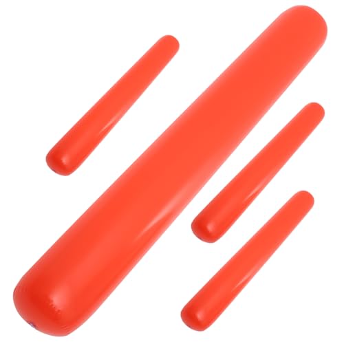 KONTONTY 4 Stück aufblasbarer Stick für aufblasbares Spielzeugpfeife Glocken für das Handwerk Mini-Glocke Relais Konzert-Jubelstöcke aufblasbare Stadionkrachmacher PVC rot von KONTONTY