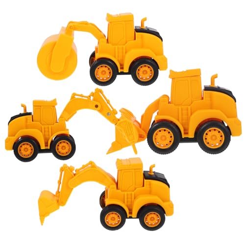 KONTONTY Kinder LKW Spielzeug Autos Kinder 4 Teiliges Set Baufahrzeug Bewegliches Modell Von Bagger Und LKW Für Kleinkinder Interaktives Konstruktion Fahrzeug Für Jungen Ideales Für Das Spielzimmer von KONTONTY