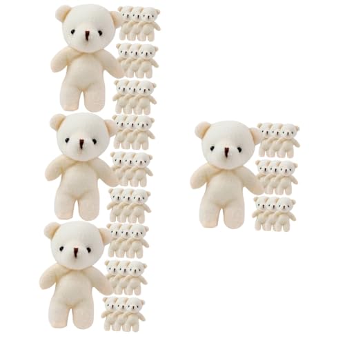 KONTONTY 40 STK Mini-Bär Bärenverzierung Stofftier Bär tragen Stoffpuppe kuschelbären Little Bear Spielzeuge Kinderspielzeug kleine Bärenpuppen schönes Bärenspielzeug PP Baumwolle Beige von KONTONTY