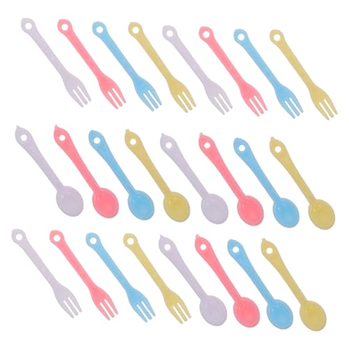 KONTONTY 40 Sätze Bunte Kleine Gabeln und Löffel für Puppenhäuser Detailreiche Mini Küchenutensilien für Kreatives und Miniatur Dekoration KONTONTY 40 Sätze Bunte Kleine Gabeln und Löffel für Puppenhäuser Detailreiche Mini Küchenutensilien für Kreatives und Miniatur Dekoration von KONTONTY
