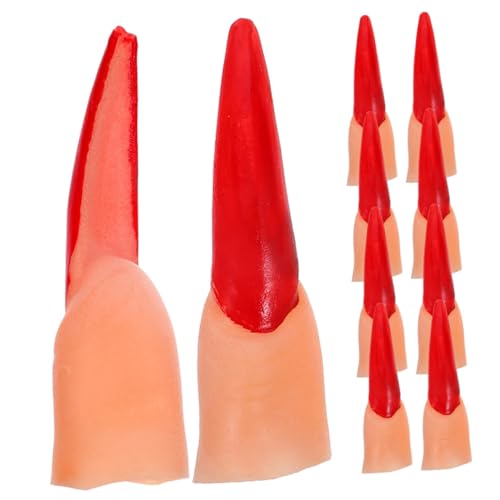 KONTONTY 40 Stück Teiliges Halloween Fake Finger aus Leichtem Robustem Kunststoff mit Realistischen Roten Nägeln Verstellbar und Wiederverwendbar Lesepointer Gruselige Cosplay KONTONTY 40 Stück Teiliges Halloween Fake Finger aus Leichtem Robustem Kunststoff mit Realistischen Roten Nägeln Verstellbar und Wiederverwendbar Lesepointer Gruselige Cosplay von KONTONTY