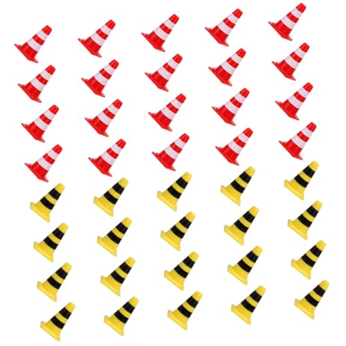 KONTONTY 40 Stück Teiliges Mini Verkehrskegel Spielset aus Robustem Pädagogisches Verkehrszeichen mit Roten und Gelben Leitkegeln Langlebig und Sicher für Verkehrssicherheitstraining und KONTONTY 40 Stück Teiliges Mini Verkehrskegel Spielset aus Robustem Pädagogisches Verkehrszeichen mit Roten und Gelben Leitkegeln Langlebig und Sicher für Verkehrssicherheitstraining und von KONTONTY