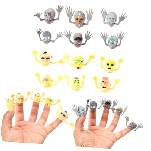 KONTONTY 48 Stück Halloween Geister Spielzeug Fingerpuppen Für Kinder Fingerring Spielzeug Fingerabdeckung Requisiten Geschichtenpuppen Spielzeug von KONTONTY