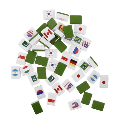 KONTONTY 48 Stück Teiliges Mahjong Spielset mit Nationalflaggen Motiven Vielseitige Familienspiele Leicht Verständlich für Party Urlaub und Freizeit Inklusive Zweispieler Ausgabe für KONTONTY 48 Stück Teiliges Mahjong Spielset mit Nationalflaggen Motiven Vielseitige Familienspiele Leicht Verständlich für Party Urlaub und Freizeit Inklusive Zweispieler Ausgabe für von KONTONTY