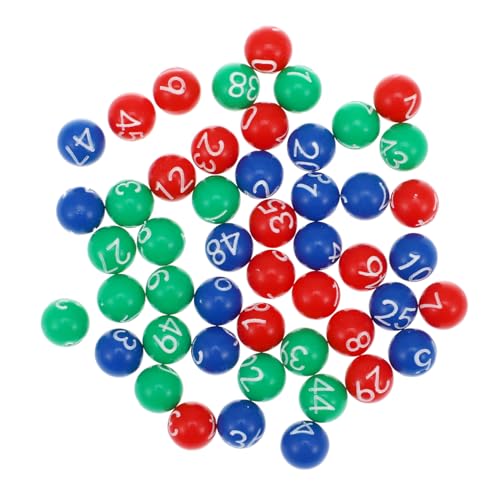 KONTONTY 49 STK Lotterieball Bingo Kugeln Party Games Glücksspiel Zubehör partyspiel Tombola-Kugelnummern Lottozahlen Kugeln Ballon Bingo-Spielbälle Bingo Zahlenkugel aus Kunststoff Plastik von KONTONTY