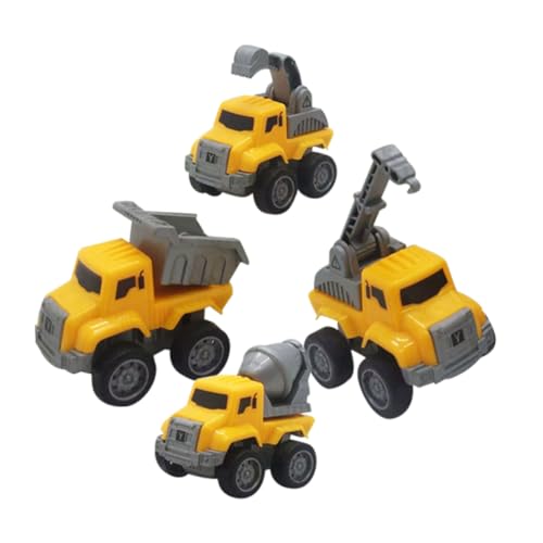 KONTONTY Baufahrzeuge Kinder 4er Set Baustellenfahrzeuge Für Rückzieh Mit Bagger Lkw Und Mehr Konstruktionsfahrzeuge Für Kleinkinder Ab 3 Jahren Robuste Und Bunte Modelle Spielzeug-lkw Für Kleinkinder von KONTONTY