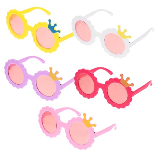 KONTONTY 5 Paar Doll Gläser Sonnenbrillen Mini Brille Fashion Dolls Kleine Babypuppe Lustige Brille Dekore Doll Verkleiden Sonnenbrillen Puppenspielzeuggläser Props Doll Sonnenbrille von KONTONTY