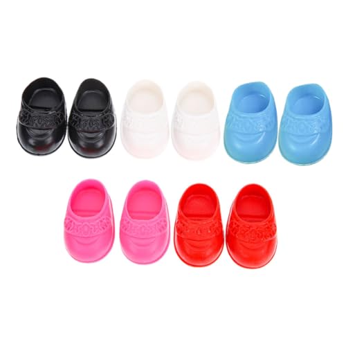 KONTONTY 5 Paare Miniatur Puppenschuhe Mini Doll Flat Shoes Mehrfarbiges mit Blumenmuster Für Miniaturhäuser Puppenhaus Zubehör Sammler KONTONTY 5 Paare Miniatur Puppenschuhe Mini Doll Flat Shoes Mehrfarbiges mit Blumenmuster Für Miniaturhäuser Puppenhaus Zubehör Sammler von KONTONTY