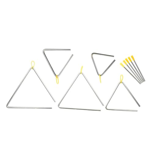 KONTONTY 5 Sätze Teiliges Dreieck Schlaginstrument aus Metall Leichtes Tragbares Musikinstrument mit Klaren Resonanten Klängen Sicherer Rundkanten Design für Musikalische Früherziehung und KONTONTY 5 Sätze Teiliges Dreieck Schlaginstrument aus Metall Leichtes Tragbares Musikinstrument mit Klaren Resonanten Klängen Sicherer Rundkanten Design für Musikalische Früherziehung und von KONTONTY