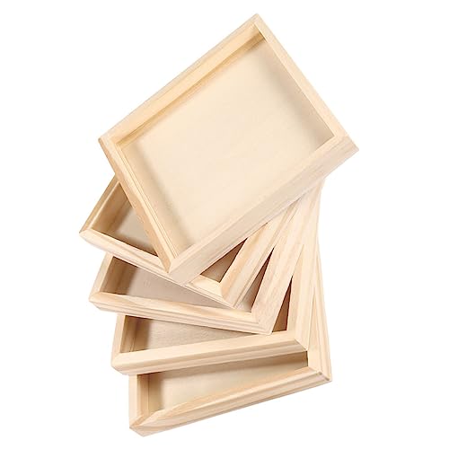 KONTONTY 5 Stück Holz Puzzle Block Halter Tabletts Puzzle Block Tablett Geteiltes Serviertablett Puzzle Sortiertabletts von KONTONTY