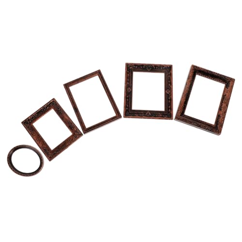 KONTONTY 5 Stück Maßstab Bronze Kunststoff Vintage Mini Dollhouse Foto Rahmen für DIY Puppenhaus Dekoration Leichte Langlebige Miniaturrahmen KONTONTY 5 Stück Maßstab Bronze Kunststoff Vintage Mini Dollhouse Foto Rahmen für DIY Puppenhaus Dekoration Leichte Langlebige Miniaturrahmen von KONTONTY