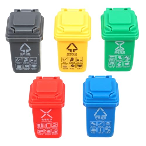 KONTONTY 5 Stück Teiliges Mülltonnen Deckel Robuste Kunststoff spielzeugmülleimer für Puppenhaus Vielseitige für Schreibtisch und Lernspiel Pädagogisches Abfallbehälter KONTONTY 5 Stück Teiliges Mülltonnen Deckel Robuste Kunststoff spielzeugmülleimer für Puppenhaus Vielseitige für Schreibtisch und Lernspiel Pädagogisches Abfallbehälter von KONTONTY