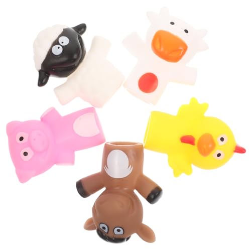 KONTONTY 5 Stück Tier Fingerpuppe Für Kinder Fingerpuppen Spielzeug Cartoon Handpuppen Spielzeug Interaktives Fingerpuppen Spielzeug Schöne Fingerpuppen Entzückende Fingerpuppen von KONTONTY