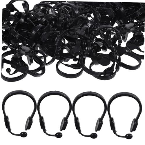 KONTONTY 50 Stück Kleine gelbe Enten-Kopfhörer verkleidung für weihnachstsgeschenk jucarii pentru copii Puppe Miniatur mikrofon Headset Mini-Kopfhörer Plastik Black von KONTONTY