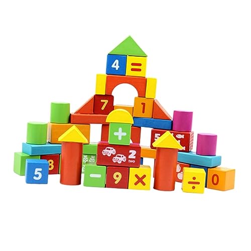 KONTONTY 50 Teiliges Holzbaustein Set Buntes Stapelspielzeug Für Ideal Für Drinnen Und Draußen Fördert Kreativität Und Motorische Fähigkeiten Perfektes Lernspielzeug Für Kleinkinder von KONTONTY