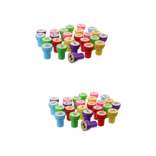 KONTONTY 52 STK Kinderstempel Für Kinderpartys Alphabetstempel Für Kinder Kinderanzug Kinder Basteln Tintenstempel Mit Griff Kinderstampfer Spielzeug Kinderbrief Plastik Violett von KONTONTY