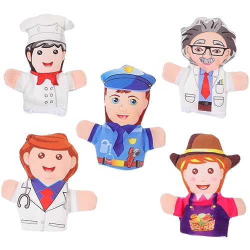 KONTONTY 5Pcs Handfinger Puppenspielzeug Mini Puppen Kinderspielzeug Kleinkind Fingerspielzeug Fingerspielzeug Fingerspielzeug Für Geschichtenerzählen Finger Puppenspielzeug Pp Baumwolle von KONTONTY