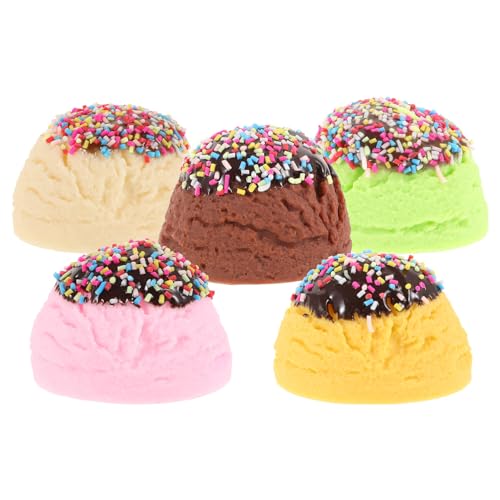 KONTONTY 5St Eisportionierer Eisstangen Mini-Eistüten Vanille Streusel zum Dekorieren von Kuchen Eismaschine lebensechte Eiskugeln simulierte Eiskugeln gefälschte Eiscreme- PVC von KONTONTY