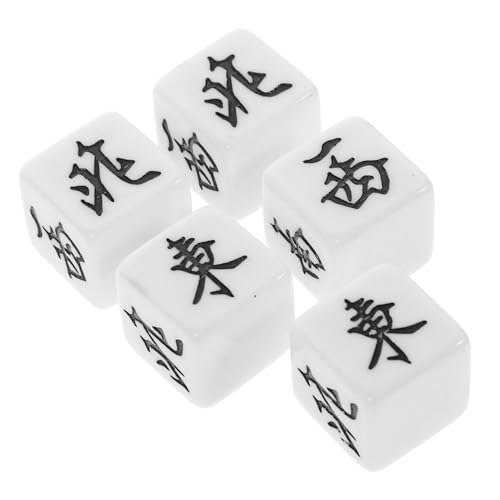 KONTONTY 5St Spiel-Requisiten Mahjong-Fliesen Mahjong-Tisch Würfel für Spiel Mahjong-Karten Mahjong-Drücker boardgame настольная игра partyspiel Spiel Würfel dekorative Mahjong-Würfel Acryl von KONTONTY