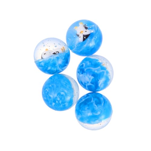 KONTONTY 5St Toys jucarii pentru copii zabawki stymulujące rozwój kinderknallzeug Children Toys Hüpfbälle Neon hüpfende Bälle hohe springende Bälle transparente Kugel Blue von KONTONTY