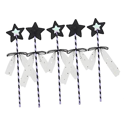 KONTONTY 5St Zauberstab Fairy Wand Costume Toys kinderknallzeug Toys for Partyartikel für Schleifenfee sternförmiger Feenstab Party-Fee-Stäbchen- PVC-Stick von KONTONTY