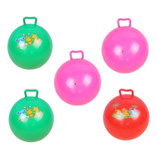 KONTONTY 5St den Ball klopfen auf hüpfenden Spielzeugen reiten Hüpfspielzeug hüpfendes Jumper- kinderspiele Spiele Cartoon-Muster-Hopping-Ball hüpfen mit dem Ball PVC von KONTONTY