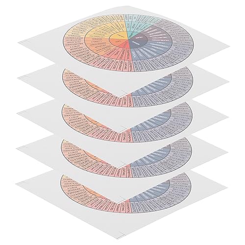 KONTONTY Emotionsdiagramm-Aufkleber 5 Stück Emotionsrad-Aufkleber Für Laptop Computer Und Notebook von KONTONTY