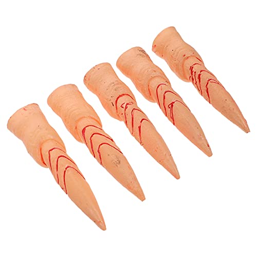 KONTONTY 5st Falscher Nagelsatz Halloween-Finger Finger Aufleuchten Zombie-Finger-Requisiten Gruselige Hexen Eiscreme Plüschtier Finger Der Marshexe Plastik Cosplay Abschlussball Liefert von KONTONTY