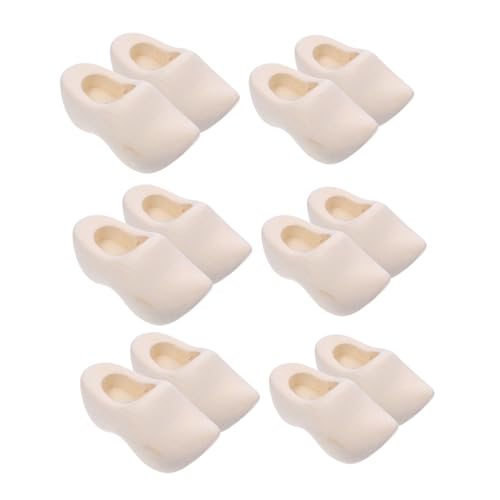 KONTONTY 6 Paare Mini Holzschuhe Unbehandelte Miniatur Holzschuhe für Puppenhaus Dekoration DIY Bastelbedarf Kulturhistorische Klompen Zubehör KONTONTY 6 Paare Mini Holzschuhe Unbehandelte Miniatur Holzschuhe für Puppenhaus Dekoration DIY Bastelbedarf Kulturhistorische Klompen Zubehör von KONTONTY