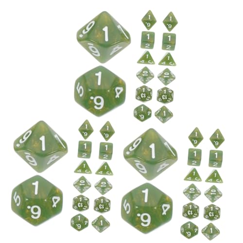 KONTONTY 6 Sätze Würfel Brettspiel-Tool Partyzubehör Spiel-Requisiten Acryl Green von KONTONTY