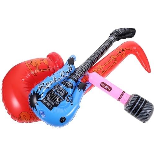 KONTONTY 6 Stk aufblasbares Saxophon aufblasbare Gitarren für Kinderspielzeug kinder spielset Musikalisches Spielzeug akustikgitarre ballons balloon wasserspielsachen aqua spielzeug toy set von KONTONTY