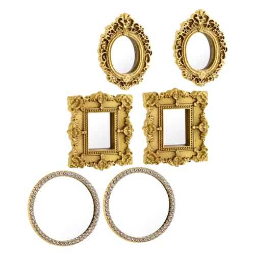 KONTONTY 6 Stück Maßstab Feine Details Goldfarbene Rahmen Puppenhaus Wanddeko für Viktorianische Miniaturgärten und Modellbau KONTONTY 6 Stück Maßstab Feine Details Goldfarbene Rahmen Puppenhaus Wanddeko für Viktorianische Miniaturgärten und Modellbau von KONTONTY