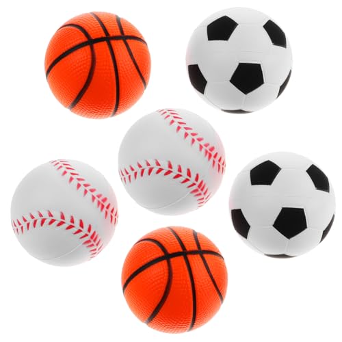 KONTONTY 6 Stück Sport Quetschbälle Für Kinder Mini Fußball Basketball Baseball Und Mehr Sensory Spielzeug Für Drinnen Und Draußen Ideal Für Fidget Und Sensoriktraining von KONTONTY