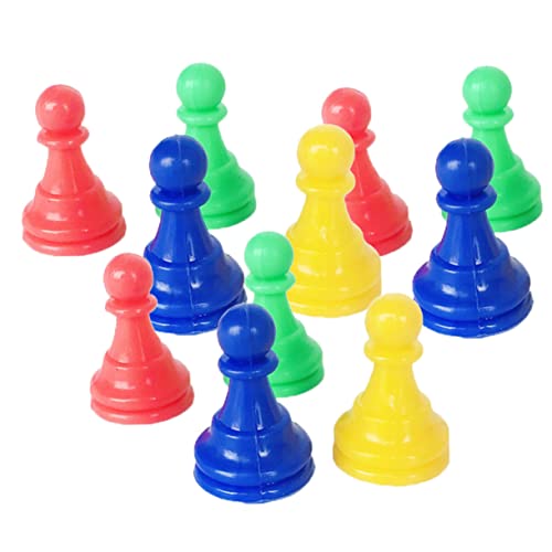 KONTONTY 64St Zubehör für Brettspiele Schachfigur Puzzlespiel Schach zubehör Schachspiel Zubehör Schachspiel für Schachspielzeug Set Schachbrett Schach Dame gemischter Farbprüfer von KONTONTY