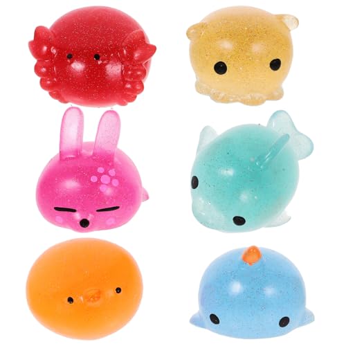 KONTONTY 6Pcs Prise Musik Kaninchenspielzeug Hasenspielzeug Für Sea Animal Toys Relief Mini Dehnbare Sensorische Spielzeuggeburtstagsfeier Gefällt Mir Lustiges von KONTONTY